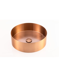 LAVABO DA APPOGGIO INOX Ø 40X11 WARM BRONZE BRUSHED PVD