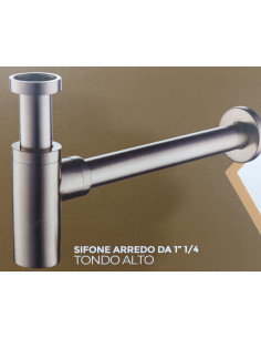 SIFONE LAVABO 1"1/4 CROMO SPAZZOLATO TONDO ECO