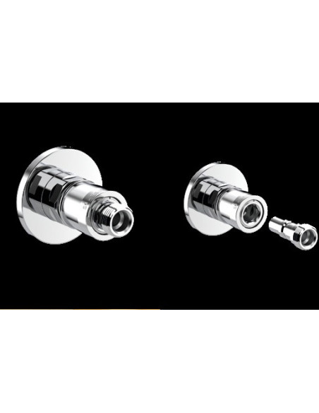 ATTACCO RAPIDO TONDO CROMATO 3/8 G CON ROSONE S G INGENIUS | Bagno ...