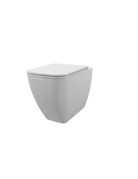 VASO A TERRA QUADRA Bianco lucido NO RIM SC."S/P" | Bagno di Stile