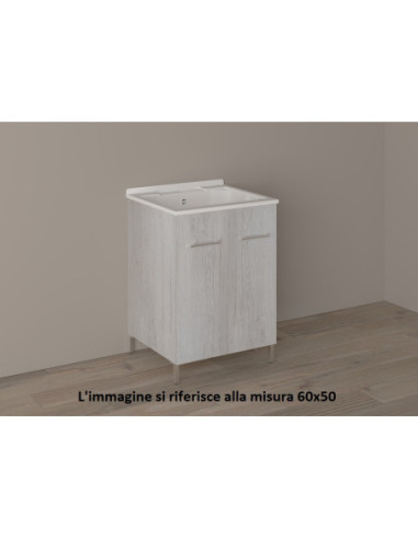 LAVANDERINA 60X60 QUERCIA Bianco CON ASSE IN POLIPROPILENE | Bagno ...