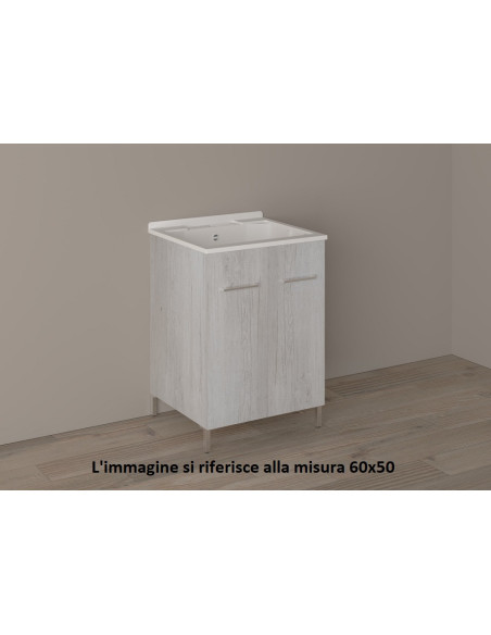 LAVANDERINA 60X60 QUERCIA Bianco CON ASSE IN POLIPROPILENE | Bagno ...